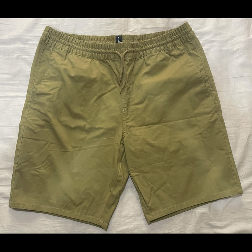 Volcom Elastic Waist Shorts - DARK KHAKI